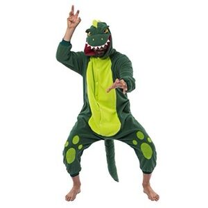 Spooktacular Creations - Adult Dinosaur Pajamas/ Costume - green - sz M - new 🦖